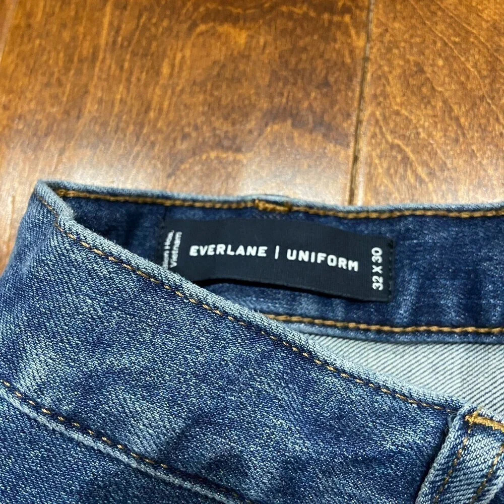 Everlane Uniform Medium Wash Denim Blue Jeans Straight Leg Organic Men's 32 x 30